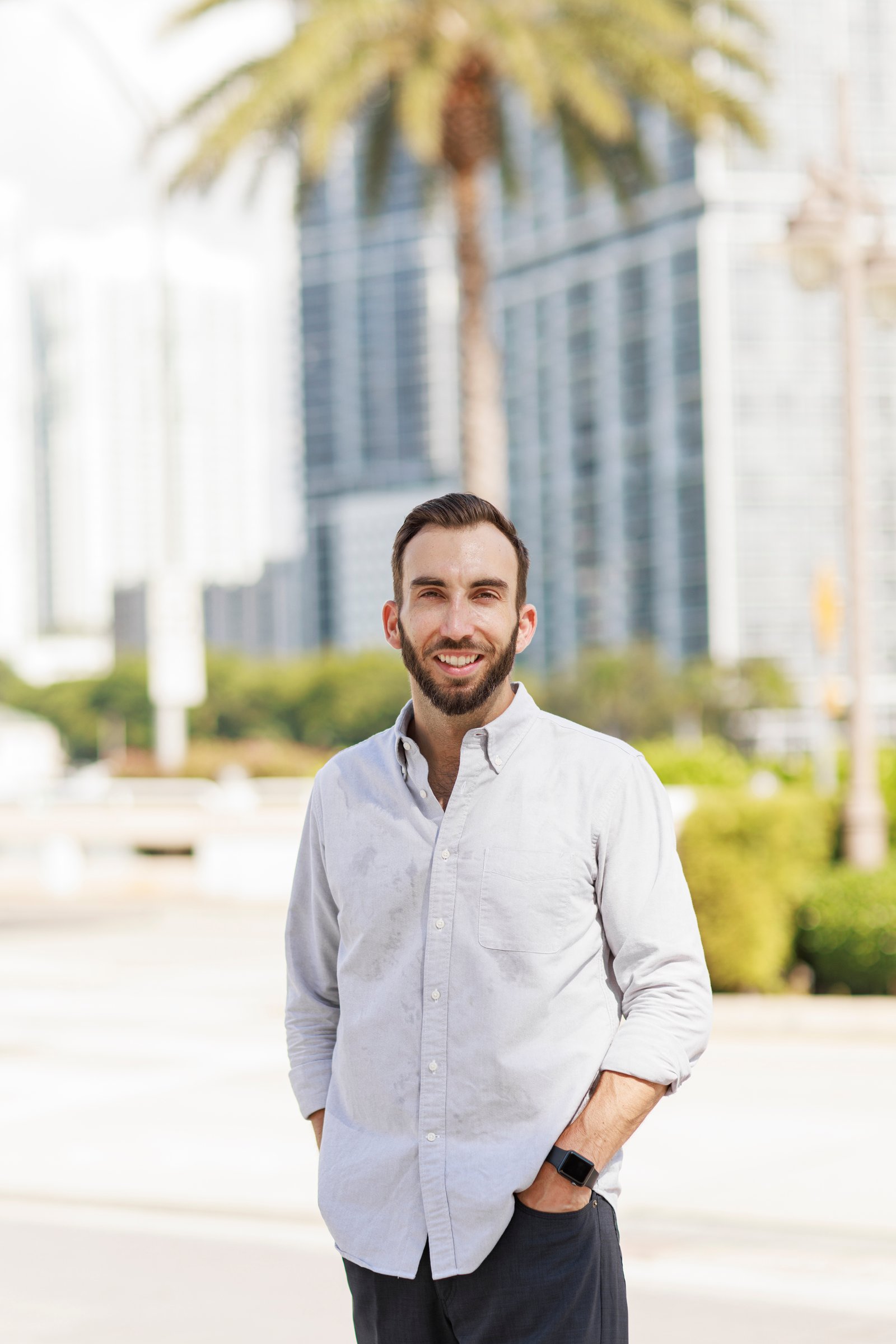 Jeremy, standing in downtown Miami